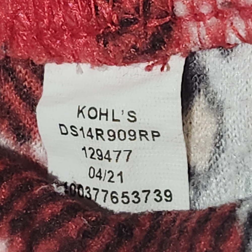 Kohl's Red and Black Plaid Santa Shorts Girls Size XL 14/16 image 5